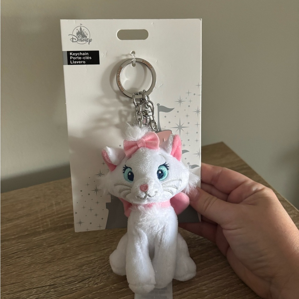 Disney Parks Marie Cat Plush Keychain